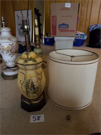 Asian inspired Vintage Lamp