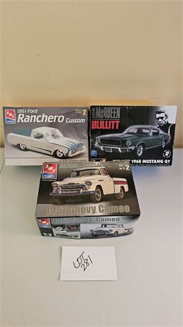 AMT1957 Chevy Camaro,AMT 1961 Ford Ranchero &Revell 1968 MustangGT ALL1/25 Scale