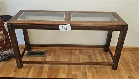 Wood & Glass Top Sofa Table