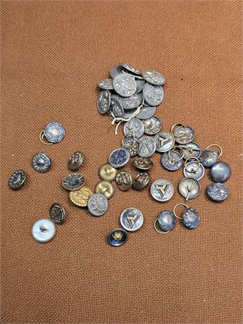 Antique Victorian Metal Buttons/Floral/Scroll & More