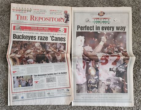 Canton Repository Buckeyes Champioship Newspaper '2003