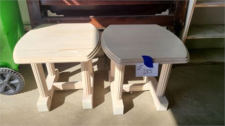 Matching Blonde Wood End Tables