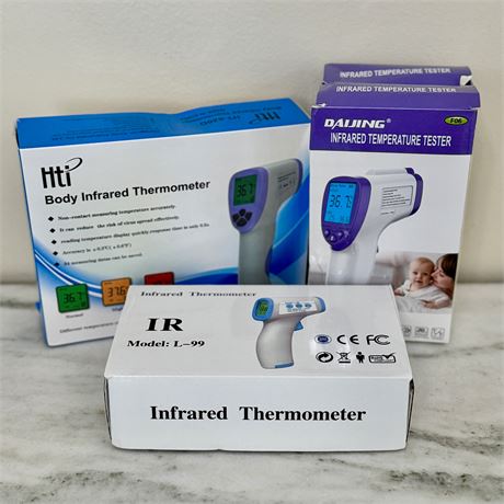 New Touchless Infrared Digital Thermometers Lot of 4 - All Ages