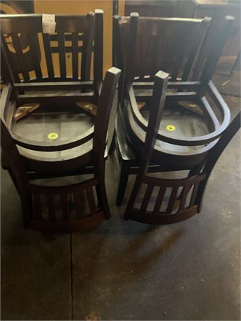 Slat-Back Wood Restaurant/Dining/Schoolhouse Chairs (Set of 4)