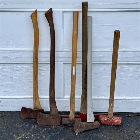 Lot of Axes, Sledge Hammers, Etc.