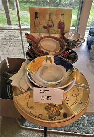 Mixed Kitchenware : Pasta Bowls / Separated Servers / Cutting Boards & More