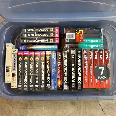 Tote Filled w/ New/Unused VHS Tapes