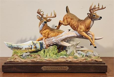 Bradford Exchange "The Clearing Edge" Deer Statue