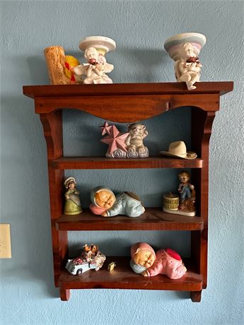 Knick Knack shelf with contents