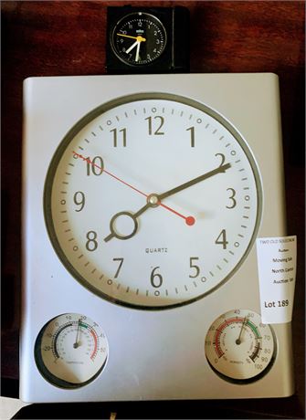 Northpoint Time Temperature Humidity Silver Wall Clock