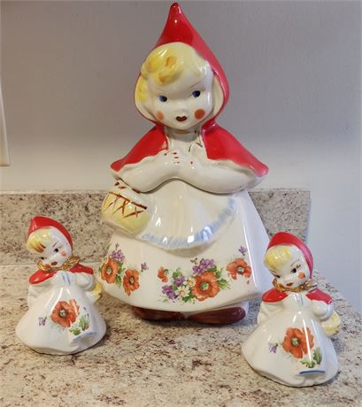 Hull "Little Red Riding Hood" Cookie Jar & S/P Shaker Set