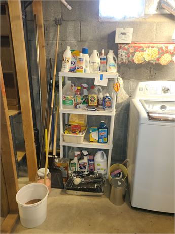 Basement Shelf Cleanout: Laundry / Cleaners / Paint Supplies & More