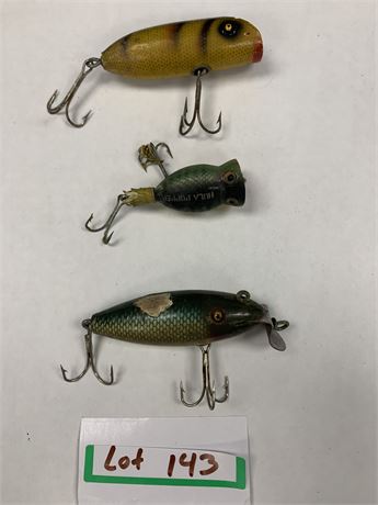 3 Vintage Lures - Hula Hopper - Southbend - Arbogast - CCB Co