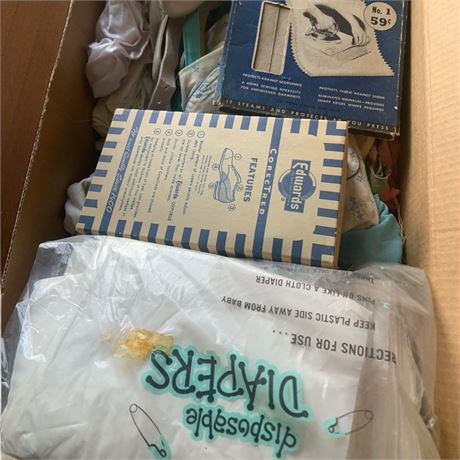 Cloth Baby Diapers, Vintage Baby Booties, Ladys Pajamas & More