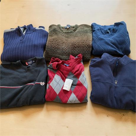 Men's Pullover Sweater Lot  (sized L-XXL) - AmericanRag, Dockers, Van Heusen