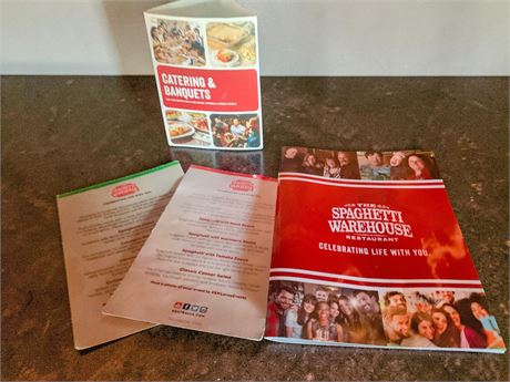 MEMORABILIA LOT - Spaghetti Warehouse Marketing & Menu Lot