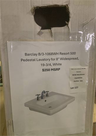 Barclay B/3-1068WH Resort 500 Pedestal Lavatory