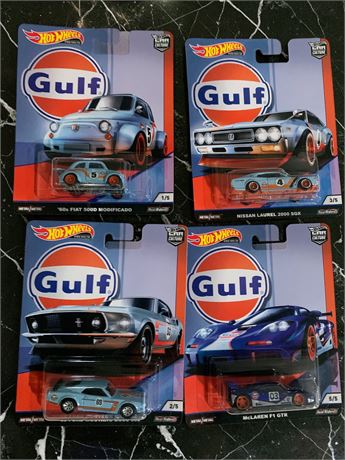 Hot Wheels Premium Car Culture Gulf Racing Die Cast Car Lot of 4