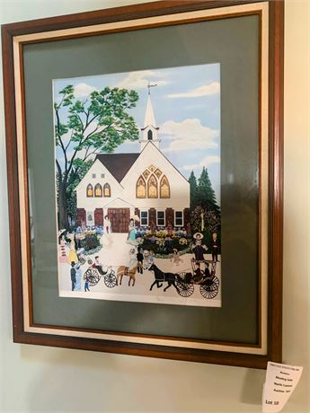 LE Serio-Lithograph Framed Folk Art Print A New Beginning By Deneille Spohn Moes