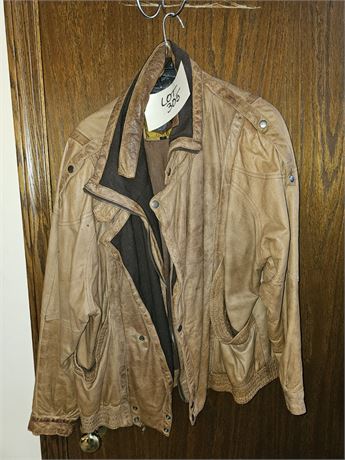 Vintage IOU Leather Bomber Style Coat