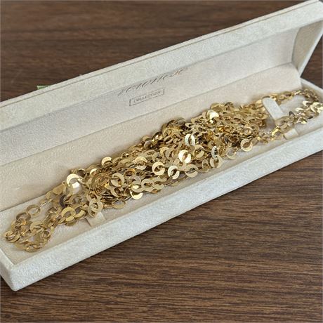 48.32g Sterling Silver 925 Gold-Toned "O" Ring Rolo Necklaces and Bracelet