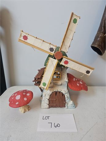 Vintage Schleich 1981 Smurfs Windmill House