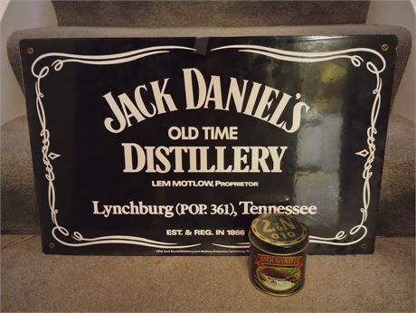 Double Sided Jack Daniels Metal Sign