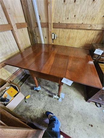 Vintage Wood Drop Leaf Kitchen Table