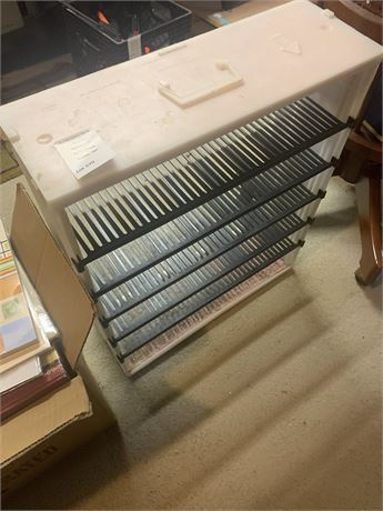 White CD/DVD Storage Shelf W/Slotted Shelving & Handle