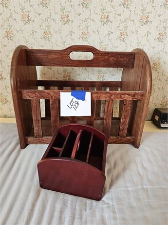 Wood Magazine Rack & Letter Holder