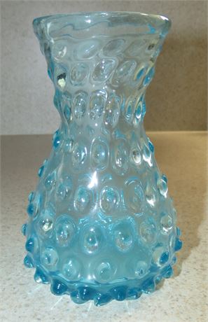 Vintage Turquoise Blue Hobnail Vase