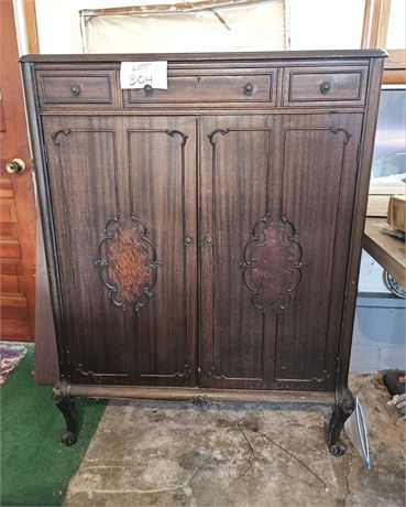 Antique Wood Wardrobe Cabinet