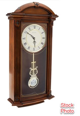 Bulova C4331 Hartwick Chiming Clock, Walnut 29.75 x 14 x 5.5