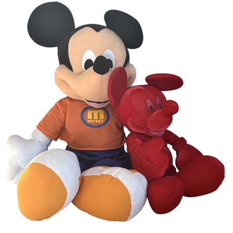 The Disney Store and Mattel Mickey Mouse Plush Stuffed Animals