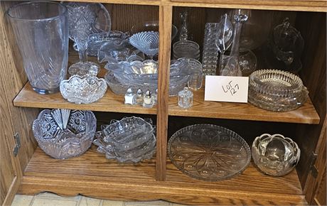 Large Clear & Crystal Glass Lot- EAPG, Cut, Westmoreland, Imperial, Platters