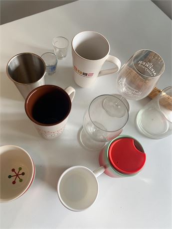 Ceramic mugs, Glass Wine Glasses, Tumblers & More