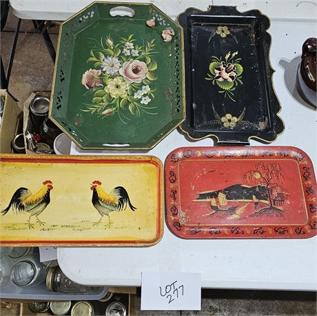 Vintage Metal Tole Ware Trays- Colors,Makers & Styles Vary