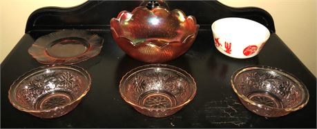 Carnival Glass Bowl, Depression Glass Dishes