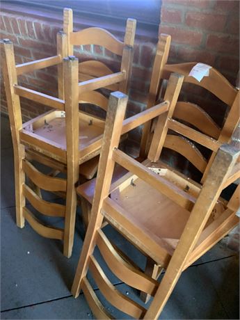 Ladder-Back Wood Restaurant/Dining/Schoolhouse Chairs (Set of 4)