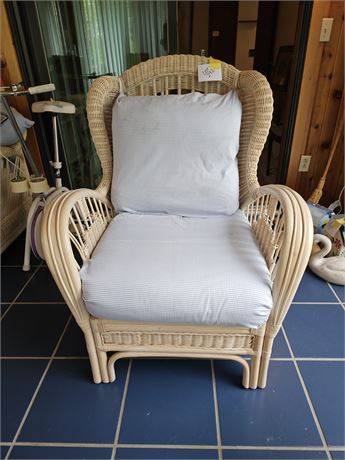 Large Wicker & Rattan Arm Chair