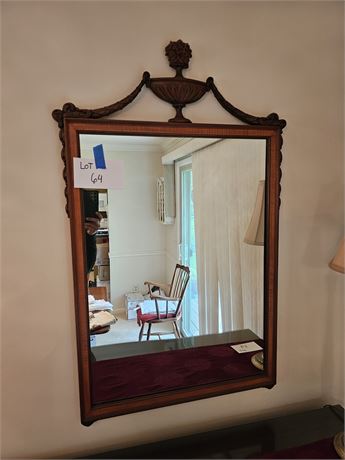 Vintage Antique Ornamental Wood Framed Mirror