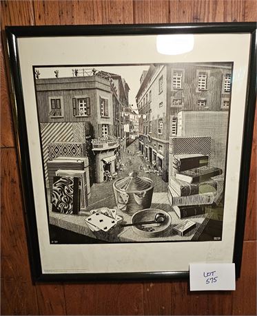 1988 Escher Stilleven "Still Life & Street" Art Print