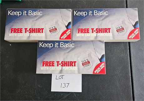 Basic T-Shirts x3 Old Store Stock In Boxes Sizes & Color Vary