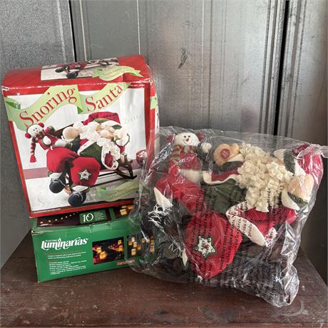 Costco Snoring Santa & Light Styles Electric Luminarias