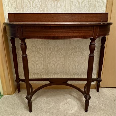 Half Moon Vintage Wood Console Table - 38 x 16 x 33"T (including backboard)