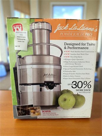 Jack LaLanne's Stainless Steel Power Juicer Pro In Original Box