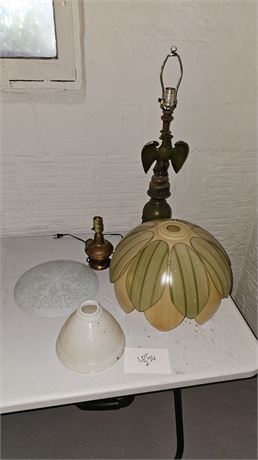 Eagle Metal Lamp, Plastic Tulip Shade, & Copper Lamp & More