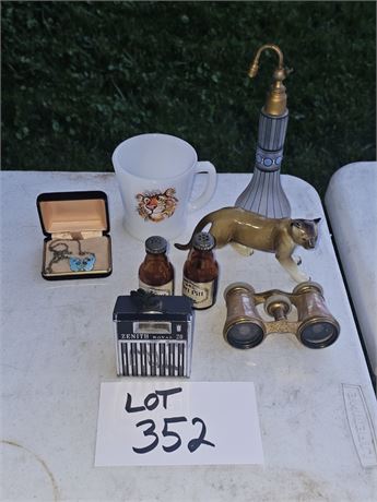 Fire King 1960's Esso Tiger Logo Mug, Fort Pitts S&P Set, Zenith Royal 20 & More