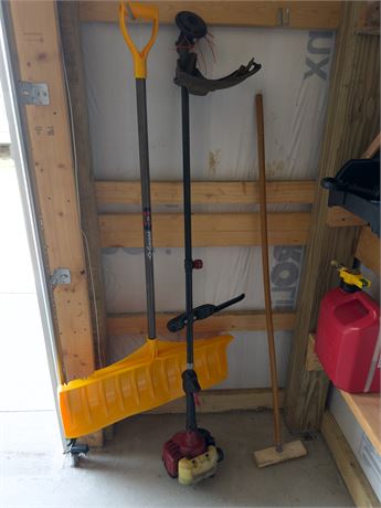 Toro Gas Trimmer, Snow Shovel and Push Broom