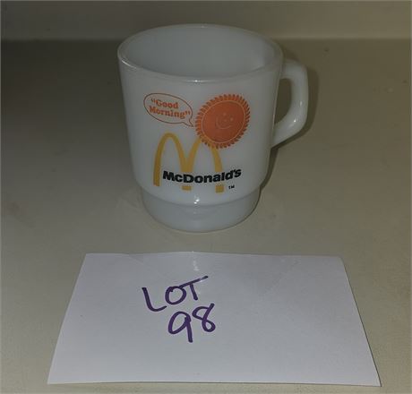 Fire King "D" Handle Mcdonalds Coffee Cup/Mug